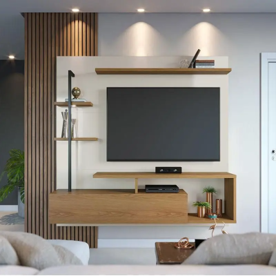 Painel Suspenso para Tv Home Maragogi Off White Freijó 58''